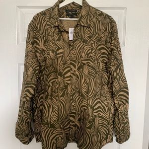 Banana Republic Zebra Print Two Pocket Shirt SIZE Large